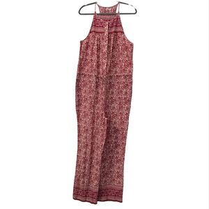 FAHERTY Adella Pink Floral Jumpsuit L‎ Sun Up Boho Cottage Bloom Organic Cotton